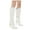White, variant on Stiletto High Heels Womens Knee High Boots Pointy Toe Sexy Tall Boot Leather Dressy Slip on Booties