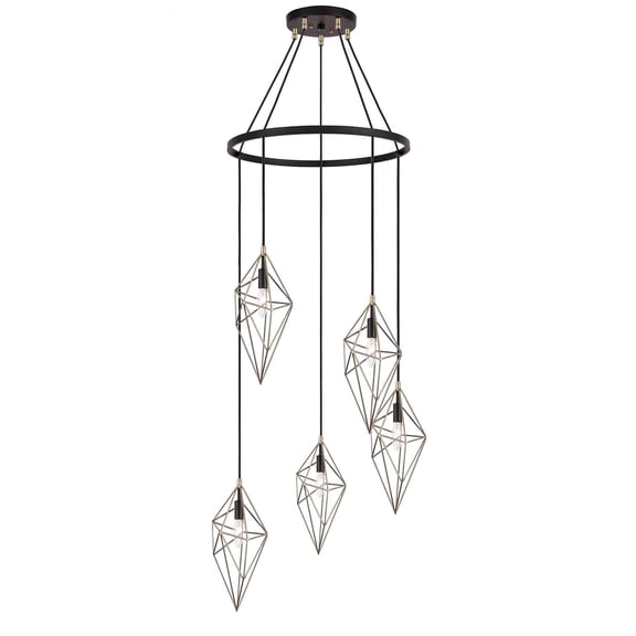 Woodbridge Lighting Lanning 5-Light Metal Chandelier in Antique Brass/Bronze