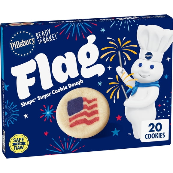 Pillsbury Ready to Bake! Salute To Service Shape Sugar Cookie Dough, 20 Cookies, 9.1 oz