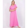 thumbnail image 2 of Real Essentials 3 Pack: Women's Soft Maxi Long Nightshirt Short Sleeve Soft Nightgown Sleep Dress (Available in Plus Size), 2 of 7