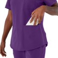 thumbnail image 3 of ave. Lex Women's Three Pocket V-Neck Tunic Scrub Top in Regal Purple, M, 3 of 6