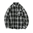 thumbnail image 2 of M-5X Plus Size Shirts for Men with Pocket Big & Tall Long Sleeve Tshirts Shirt Mens Casual Plaid Printed Button-Down Collared Work Shackets Tops, 2 of 4
