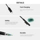 thumbnail image 2 of Cable de carga USB-C trenzado de nailon ckepdyeh para portátiles de 6/5/4/3 pulgadas, 1,5 m, 45 W, 15 V, PD, cable de alimentación, 2 of 6