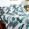 thumbnail image 1 of King Size Bed Sheets Set PC Soft Cooling Thread Count Microfiber Printed Sheet Deep Pocket Breathes Better Machine Washable Tropical Palm Tree Fronds Patterned Double, 1 of 7