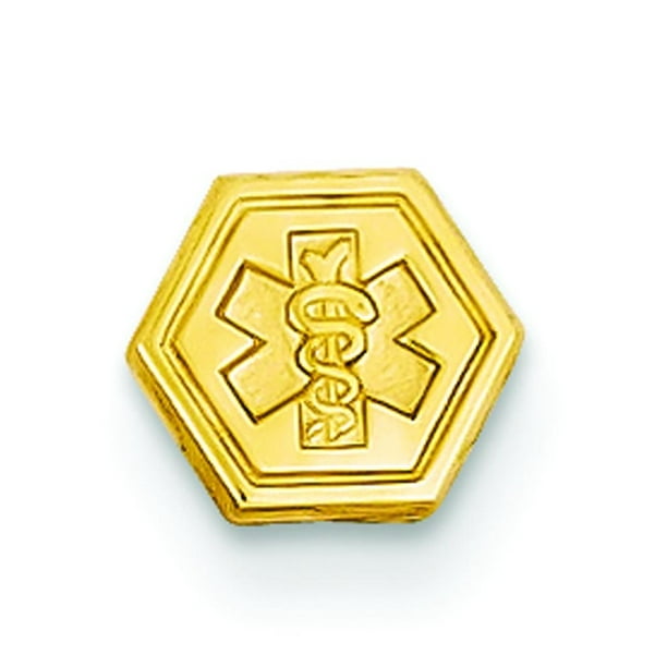 FindingKing 14K Gold Medical ID Charm Emergency Jewelry 7mm Walmart