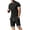 Dark Gray 01, variant on Mens Matching Shirt and Shorts Set 2 Piece Summer Solid Color Short Sleeve T Shirts and Shorts Set Casual Plus Size Workout Running Track Suits Mens Clothes Black L