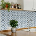 thumbnail image 3 of Mi Alma Vintage Blue White Tile Stickers - Removable Vinyl 4x4, 24 pcs, 3 of 16