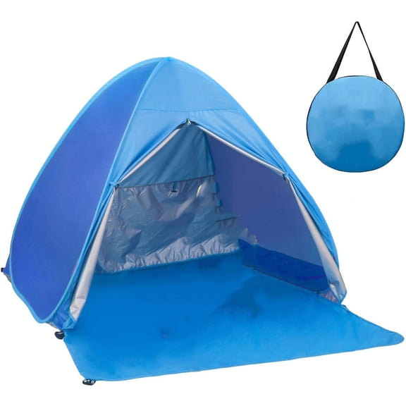 Pop Up Beach Tent Sun Shelter UPF 50  Canopy Cabana for Outdoor Activities Camping Fishing Hiking Picnic Touring (Blue)