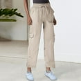 thumbnail image 2 of aidice Cargo Pants Women High Waisted Outdoor Loose Casual Cropped Drawstring Workout Pants with Pockets, 2 of 6