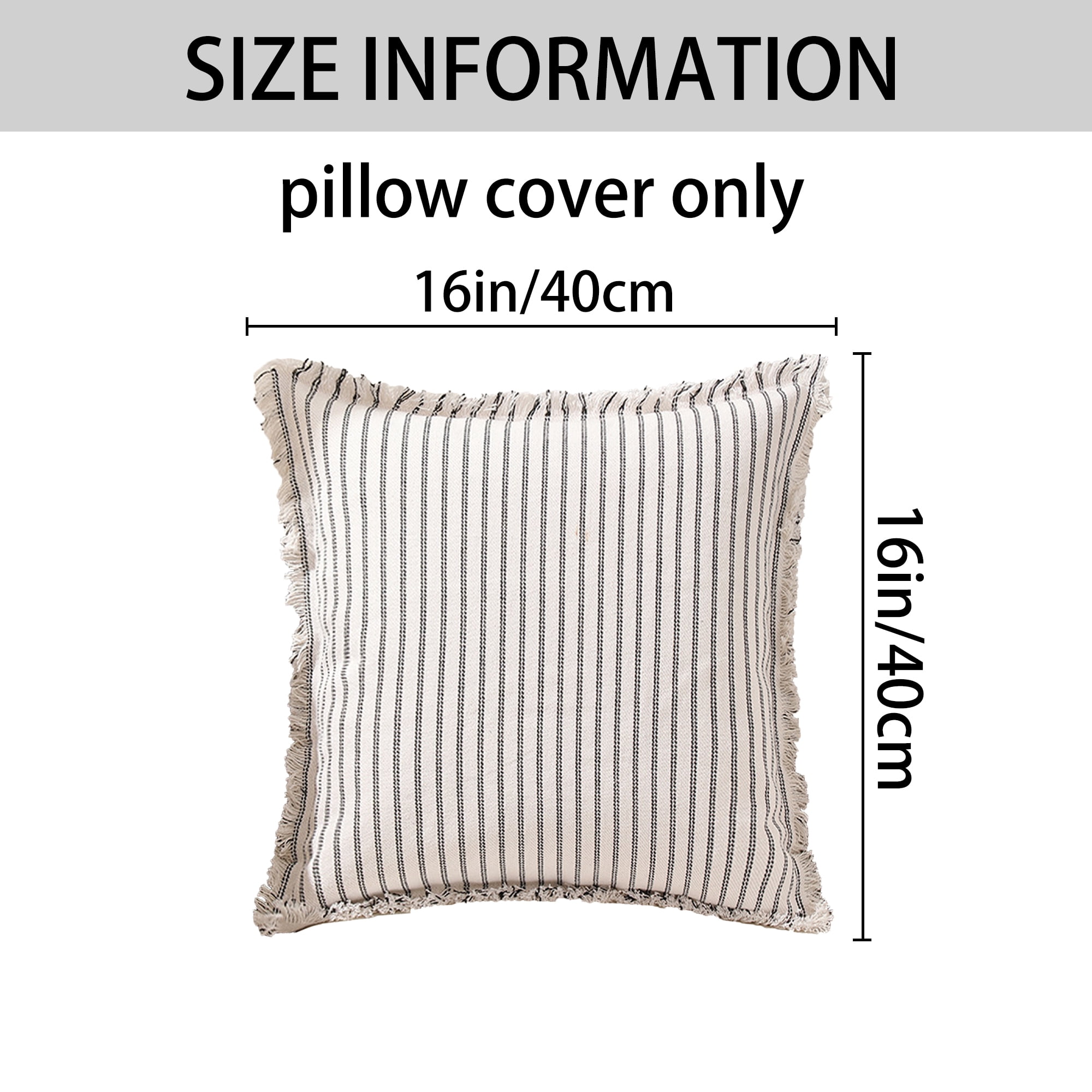Unique Bargains 4 Pcs Classical Striped Throw Pillow Cover Black/Blue 16" x 16"