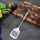 thumbnail image 5 of Stainless Steel Steak Spatula | Meat Frying Spatula for High Temp Fryer Grilling Roasting | Extra Long Handle | Polished 304 Steel | Curved Design | 12.6"x3.1" | 1 Pack, 5 of 7