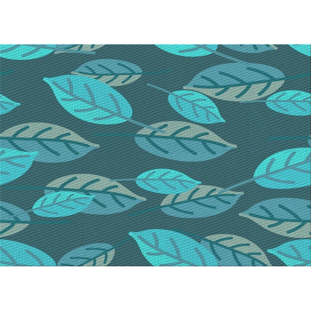 Ahgly Company Indoor Rectangle Patterned Dark Turquoise Green Area Rugs, 2' x 4'