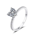 thumbnail image 3 of Anillo de compromiso con moissanita en forma de corazón de plata de ley 925 chapado en oro para mujer, 3 of 6