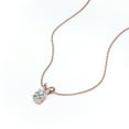 thumbnail image 2 of 4 Prong - 1 Carat Oval Cut Moissanite - Solitaire Pendent Necklace - 18K Rose Gold Plating Over Silver, 2 of 4