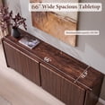 thumbnail image 2 of Aitjunz 66" Buffet Cabinet with Storage, Modern Sideboard w/Curved Edges & Adjustable Shelves, Brown, 2 of 7