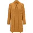 thumbnail image 4 of Women Casual Long Solid Sleeve Color Button Open Stitch Coat Cardigans Long Outwear Top, 4 of 5