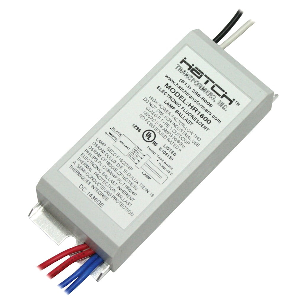 Hatch 01800 HR1800 120V 0.15A INPUT Compact Fluorescent Ballast