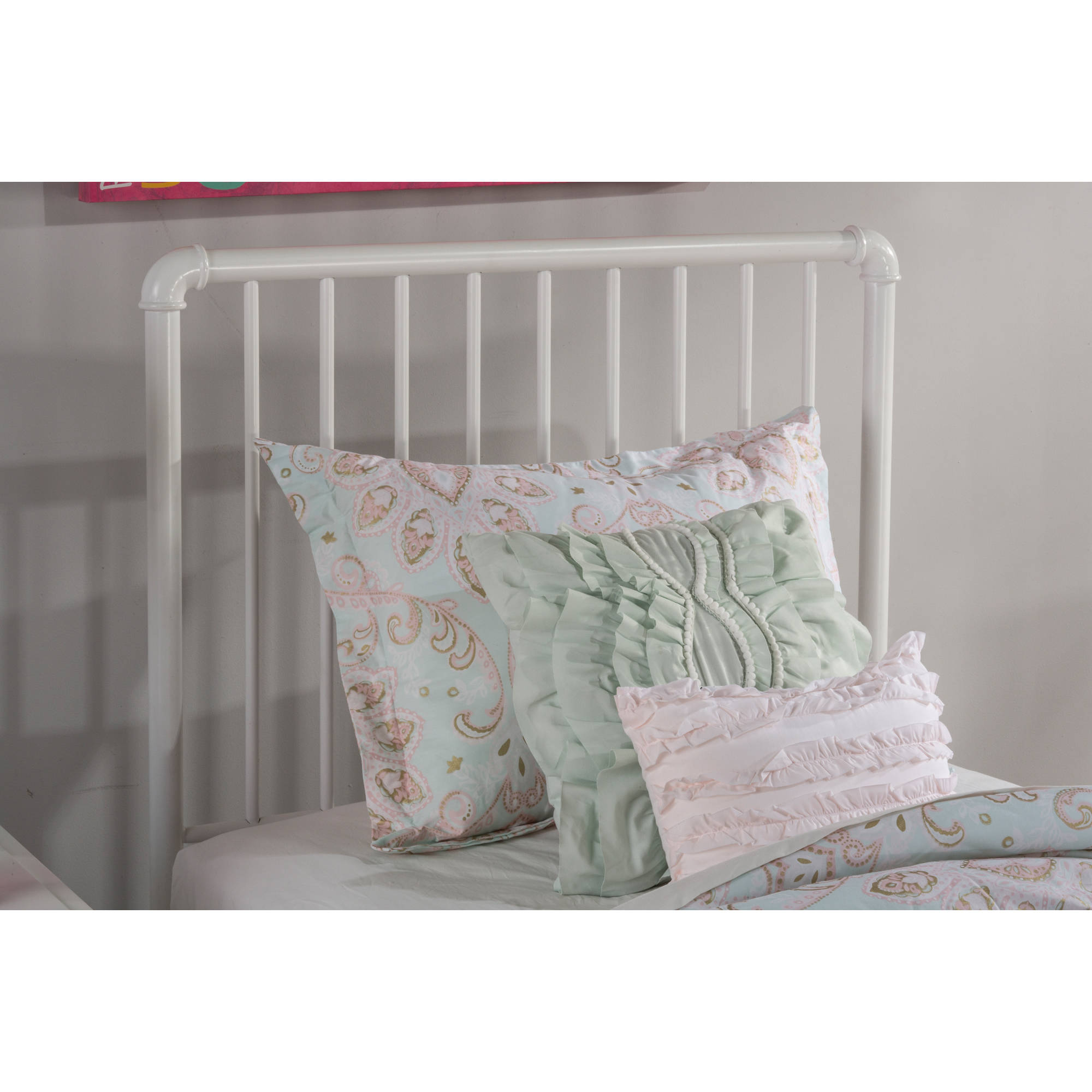 Hillsdale Furniture Brandi Modern Metal Spindle Queen Headboard, White