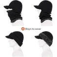 thumbnail image 5 of TAGVO Winter Knit Balaclava Beanie Hat with Flexible Neck Warmer, Unisex Windproof Warm Ski Face Mask for Outdoor Sports, Black, 5 of 8