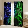 thumbnail image 2 of Feelyou 3D Gamepad Curtains Pack of 2 (42x84 Each) for Teens, Blue Green Lightning Curtains Blackout, Modern Video Game Bedroom Curtains, Window Curtains Home Decor, 2 of 6