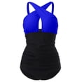 thumbnail image 2 of Aayomet Maillot de Bain Athlétique Women Résistant au Chlore Col Haut une Pièce, Bleu TTG, 2 of 5