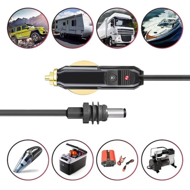Cargador de Coche Cable de Alimentacia Universal para Mini, Cargador de Coche Cable de Alimentacio Automática para Coches, Camiones, Autobuses, Barcos