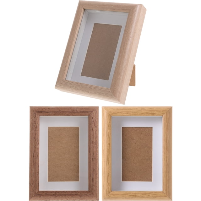 3 pcs Small Picture Frames Display Picture Frames Wooden Photo Frames Desktop Photo Frames