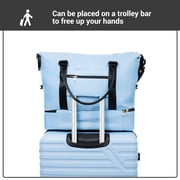 Travelhouse 5-Piece Hardside Luggage Set Spinner Lightweight Suitcase with TSA Lock & Duffel Bag,Light Blue