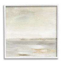 Stupell Industries Beige Abstract Landscape Scene Painting White Framed Art Print Wall Art, Design by Judith Shapiro