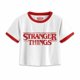 thumbnail image 1 of Stranger Things - Top Crop Logo Envejecido para Mujer (Blanco, Rojo), 1 of 2
