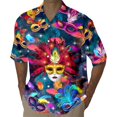 thumbnail image 1 of PMUYBHF Chemise à Manches Courtes pour Hommes Mardi Imprimé 3D Bouton Col Rabattu Chemise à Manches Courtes 5844 L, 1 of 4