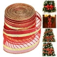 thumbnail image 2 of Ribbon 78.7"x2.5", Nylon Sheer Curling Wired Glitter Ribbon, Red/Gold, Holiday Ribbons for Crafts and Christmas Decorations, Gift Wrapping, 2 of 9