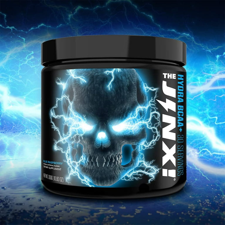 JNX SPORTS The Jinx! Hydra BCAA+ Post Workout Recovery Drink - Hydration  with Electrolytes for Men & Women - 30 Serving, Blue Raspberry