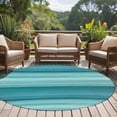 thumbnail image 5 of Teal Turquoise Aqua Ombre Large Area Rugs for Bedroom Living Room, Soft Non Slip Carpet Bedside Rug, Contemporary Abstract Lines Round Floor Cover Kitchen Accent Rug 6' for Dining Room/Office, 5 of 9