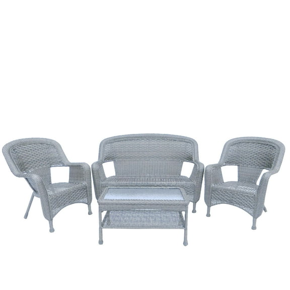 Northlight 4pc Antique Gray Outdoor Patio Furniture Loveseat Chairs and Table 50.75"