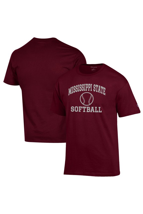 Men's Champion Maroon Mississippi State Bulldogs Softball Icon T-Shirt