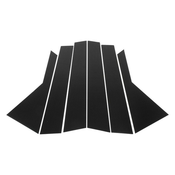 Unique Bargains 6 Pcs Door Pillar Window Trim for KIA Carens 2013-2019 Black Carbon Fiber
