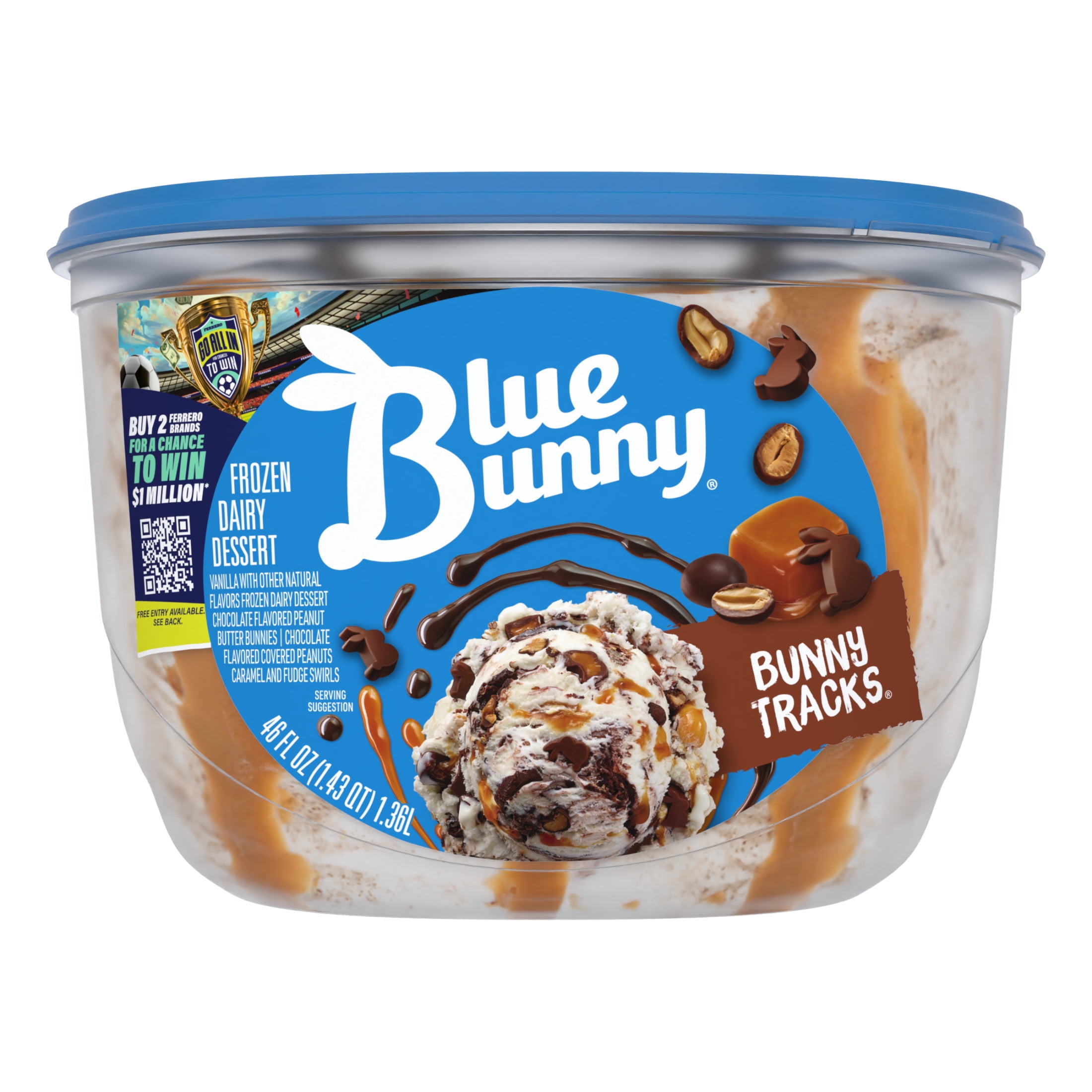Blue Bunny Bunny Tracks Premium Frozen Dessert, 46 fl oz - Walmart.com