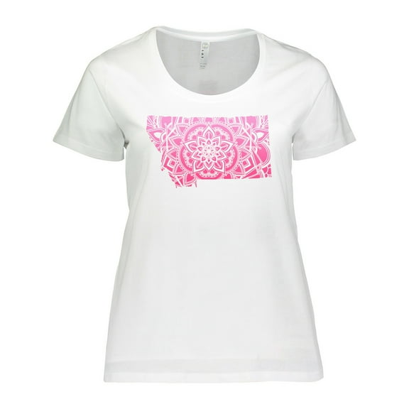 Inktastic Montana Silhouette Mandala Women's Plus Size T-Shirt