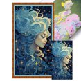 thumbnail image 1 of Hilo de bordar de algodón ecológico completo, estampado de 11CT, pelo rizado, punto de cruz para niña, 40x70cm, 1 of 9