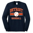 thumbnail image 2 of Wild Bobby City of Detroit Baseball Fantasy Fan Sports Men's Long Sleeve T-Shirt, Navy, Small, 2 of 6