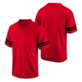thumbnail image 7 of Blank Football Jerseys for Men Women Plain Athletic Casual Tops Unisex Fitness Workout T-Shirts Sport V Neck Classic Shirts Red S, 7 of 7