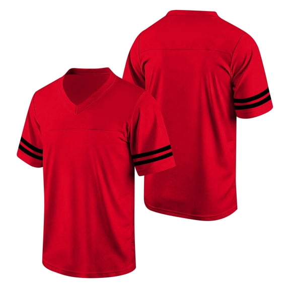 American Football Jerseys for Men Unisex Replica Plain Workout Sport Game Shirts Casual Outwear Red L