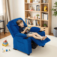 thumbnail image 3 of MCombo Big Kids Recliner Chair with Cup Holders for Boys and Girls Room, 2 Side Pockets, 3+ Age Group, Velvet Fabric 7355, 3 of 10