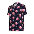 thumbnail image 4 of Wukai Cartoon Donut Planets Men’s Polo Shirts,Quick-Dry Athletic Shirt,Classic Fit Shirts-Small, 4 of 8