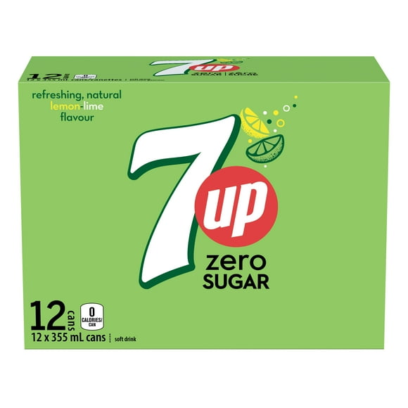 Boisson gazeuse 7UP Zéro, 355 mL, 12 canettes 12x355mL