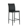 thumbnail image 2 of 25 Inch Leather Counter Height Chair, Dining Chair with Black Metal Legs, Simple Bar Stool Upholstered Dining Chairs, Accent Desk Chair Dining Room, Kitchen, Vanity, Living Room(Black,Set of 6), 2 of 10