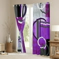 thumbnail image 3 of YST Ombre Purple Grey Curtains, Oil Painting Circles Blackout Curtains Bedroom Decor,Modern Geometric Stripes Lines Window Curtains Drapes,Abstract Grunge Artwork Darkening Curtains 52"X63", 3 of 5