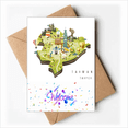 thumbnail image 1 of TaiPei Travel Map China Art Deco Fashion Welcome Back Greeting Cards Envelopes Blank, 1 of 3