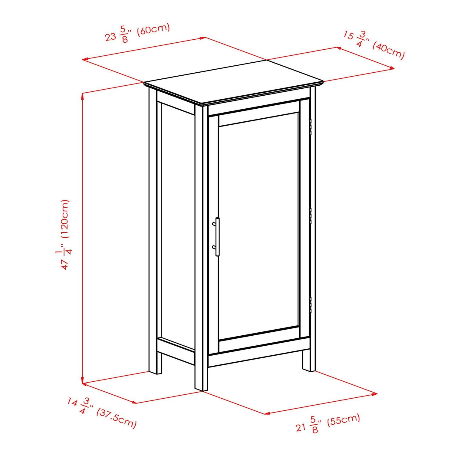 Winsome Poppy Display cabinet with Glass Door in Black Finish - 20523